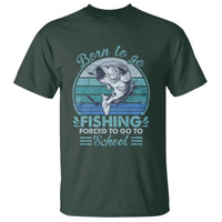 Funny Born To Go Fishing Forced To Go To School Fisherman Boys Kids T Shirt - Wonder Print Shop