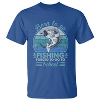 Funny Born To Go Fishing Forced To Go To School Fisherman Boys Kids T Shirt - Wonder Print Shop