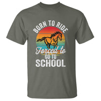 Funny Born Ride Horse Forced To Go To School Racing Kids T Shirt - Wonder Print Shop