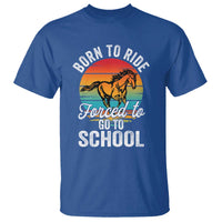 Funny Born Ride Horse Forced To Go To School Racing Kids T Shirt - Wonder Print Shop