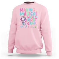 1st Grade Mermaid Unicorn Sweatshirt Making Magical Waves In First Grade - Wonder Print Shop