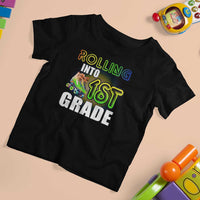 Rolling Into 1st Grade Skating T Shirt For Kid Back To School Rainbow Roller Skates - Wonder Print Shop