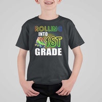 Rolling Into 1st Grade Skating T Shirt For Kid Back To School Rainbow Roller Skates - Wonder Print Shop