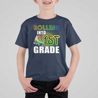 Rolling Into 1st Grade Skating T Shirt For Kid Back To School Rainbow Roller Skates - Wonder Print Shop