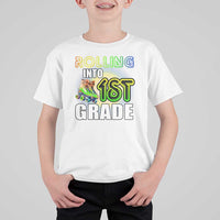 Rolling Into 1st Grade Skating T Shirt For Kid Back To School Rainbow Roller Skates - Wonder Print Shop