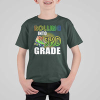 Rolling Into 3rd Grade Skating T Shirt For Kid Back To School Rainbow Roller Skates - Wonder Print Shop