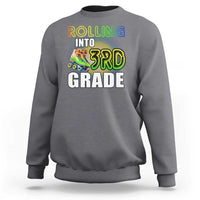 Rolling Into 3rd Grade Skating Sweatshirt Back To School Rainbow Roller Skates - Wonder Print Shop