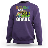 Rolling Into 3rd Grade Skating Sweatshirt Back To School Rainbow Roller Skates - Wonder Print Shop