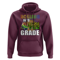 Rolling Into 4th Grade Skating Hoodie Back To School Rainbow Roller Skates - Wonder Print Shop