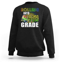 Rolling Into 4th Grade Skating Sweatshirt Back To School Rainbow Roller Skates - Wonder Print Shop