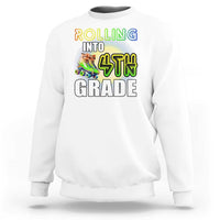 Rolling Into 4th Grade Skating Sweatshirt Back To School Rainbow Roller Skates - Wonder Print Shop