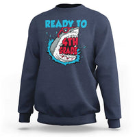 Funny Shark Ready To Attack 4th Grade Sweatshirt - Wonder Print Shop