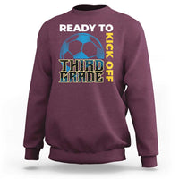3rd Grade Soccer Player Sweatshirt Ready To Kick Off Third Grade - Wonder Print Shop
