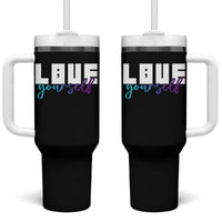 Love Yourself Semicolon Suicide Prevention Tumbler With Handle