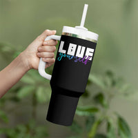 Love Yourself Semicolon Suicide Prevention Tumbler With Handle