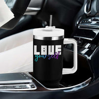Love Yourself Semicolon Suicide Prevention Tumbler With Handle