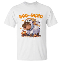 Halloween Boo Deng T Shirt Baby Pygmy Hippo Cute Ghost - Wonder Print Shop