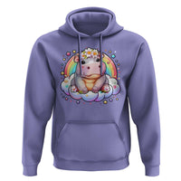 Cute Baby Pygmy Hippo Pastel Rainbow Hoodie