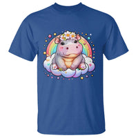 Cute Baby Pygmy Hippo Pastel Rainbow T Shirt - Wonder Print Shop