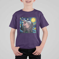Funny Baby Pygmy Hippo Thailand T Shirt For Kid Starry Night MooDeng Meme - Wonder Print Shop