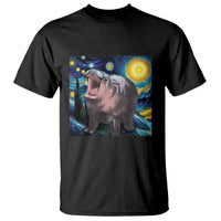 Funny Baby Pygmy Hippo Thailand T Shirt Starry Night MooDeng Meme - Wonder Print Shop