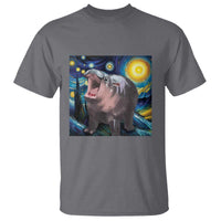 Funny Baby Pygmy Hippo Thailand T Shirt Starry Night MooDeng Meme - Wonder Print Shop