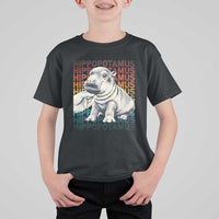 Hippo Lover T Shirt For Kid Retro Vintage Baby Pygmy Hippopotamus - Wonder Print Shop
