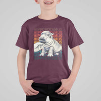 Hippo Lover T Shirt For Kid Retro Vintage Baby Pygmy Hippopotamus - Wonder Print Shop