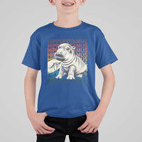 Hippo Lover T Shirt For Kid Retro Vintage Baby Pygmy Hippopotamus - Wonder Print Shop