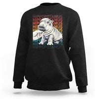 Hippo Lover Sweatshirt Retro Vintage Baby Pygmy Hippopotamus - Wonder Print Shop