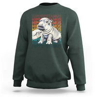 Hippo Lover Sweatshirt Retro Vintage Baby Pygmy Hippopotamus - Wonder Print Shop