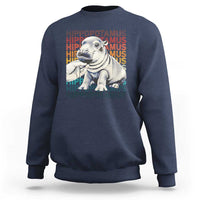 Hippo Lover Sweatshirt Retro Vintage Baby Pygmy Hippopotamus - Wonder Print Shop
