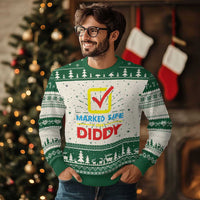 Marked Safe From Diddy Ugly Christmas Sweater - Wonder Print Shop