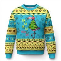 Fa La La Mingo Flamingo Hawaiian Christmas Tree Ugly Christmas Sweater - Wonder Print Shop
