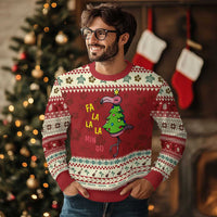 Fa La La Mingo Flamingo Hawaiian Christmas Tree Ugly Christmas Sweater - Wonder Print Shop