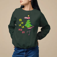 Fa La La Mingo Flamingo Hawaiian Christmas Tree Sweatshirt - Wonder Print Shop