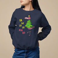 Fa La La Mingo Flamingo Hawaiian Christmas Tree Sweatshirt - Wonder Print Shop