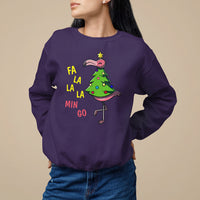 Fa La La Mingo Flamingo Hawaiian Christmas Tree Sweatshirt - Wonder Print Shop