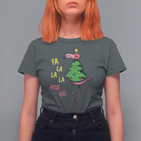 Fa La La Mingo Flamingo Hawaiian Christmas Tree T Shirt - Wonder Print Shop
