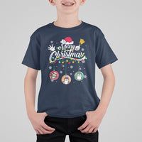 Mini Penguin With Xmas Light Ornaments Balls Merry Christmas T Shirt For Kid - Wonder Print Shop