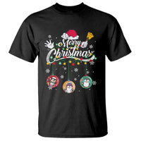Mini Penguin With Xmas Light Ornaments Balls Merry Christmas T Shirt - Wonder Print Shop
