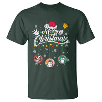 Mini Penguin With Xmas Light Ornaments Balls Merry Christmas T Shirt - Wonder Print Shop
