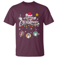 Mini Penguin With Xmas Light Ornaments Balls Merry Christmas T Shirt - Wonder Print Shop