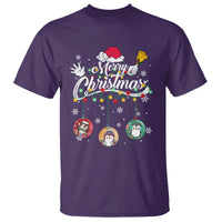 Mini Penguin With Xmas Light Ornaments Balls Merry Christmas T Shirt - Wonder Print Shop