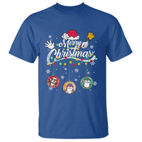 Mini Penguin With Xmas Light Ornaments Balls Merry Christmas T Shirt - Wonder Print Shop