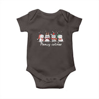 Xmas Cat Baby Onesie Meowy Catmas Cute Cat Santa Hat