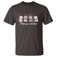 Xmas Cat T Shirt Meowy Catmas Cute Cat Santa Hat - Wonder Print Shop