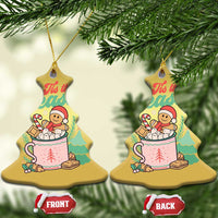 Tis The Season Xmas Christmas Ornament Groovy Retro Gingerbread Hot Cocoa - Wonder Print Shop