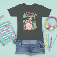 Tis The Season Groovy Retro Christmas Gingerbread Hot Cocoa T Shirt For Kid - Wonder Print Shop