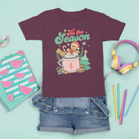 Tis The Season Groovy Retro Christmas Gingerbread Hot Cocoa T Shirt For Kid - Wonder Print Shop